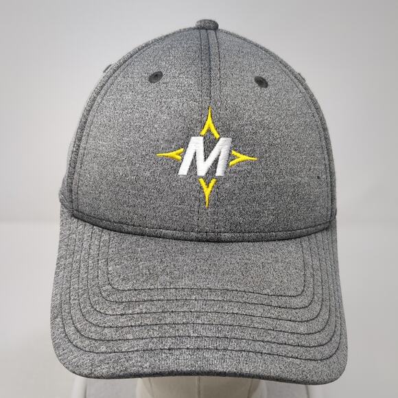 Letter M Strapback Hat Gray One Size Embroidered Logo Comfy Fit Otto - Picture 2 of 10